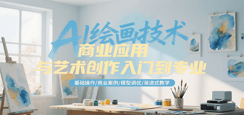 AI绘画技术商业应用与艺术创作入门到专业，基础操作/商业案例/模型调优/渐进式教学-星火轻创
