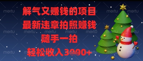 解气又挣钱的项目，最新违章拍照挣钱，随手一拍，轻松收入多张【揭秘】-星火轻创