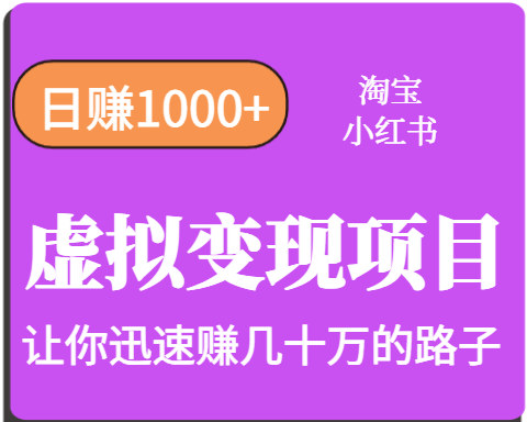 淘宝OR小红书虚拟变现，日赚1000+，多账号操作年收入几十W不等-星火轻创