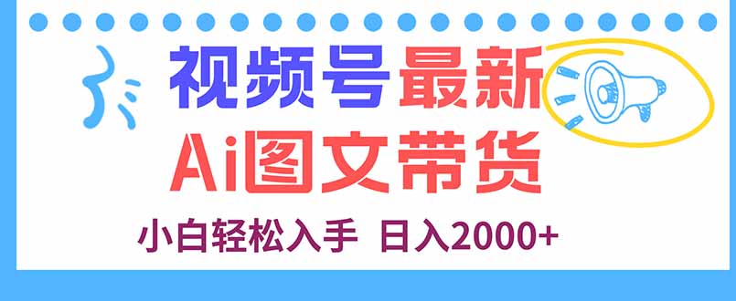 视频号最新AI图文带货，每天几分钟，小白轻松入手，日入2000+-星火轻创