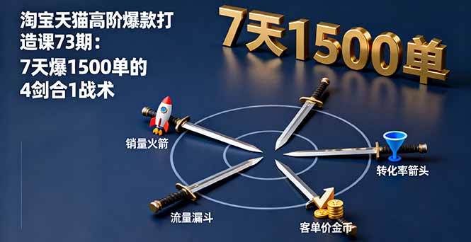 淘宝天猫高阶爆款打造课73期：7天爆1500单的4剑合1战术-星火轻创