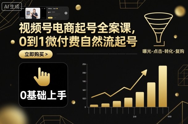 视频号电商起号全案课，0到1微付费自然流起号-星火轻创