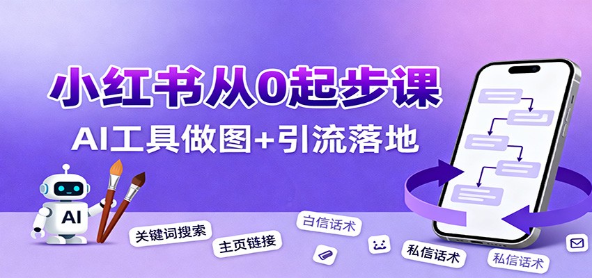 小红书引流从0起步，养号、内容发布、运营、AI工具做图，引流落地-星火轻创