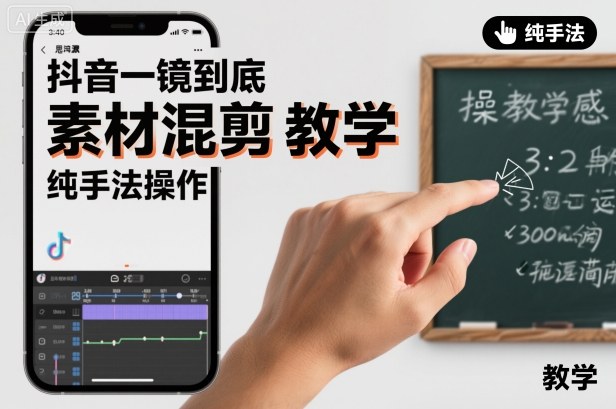 抖音一镜到底素材混剪教学，纯手法操作-星火轻创