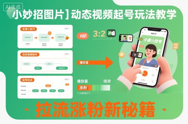 小妙招图片＋动态视频起号玩法教学，拉流涨粉新秘籍-星火轻创