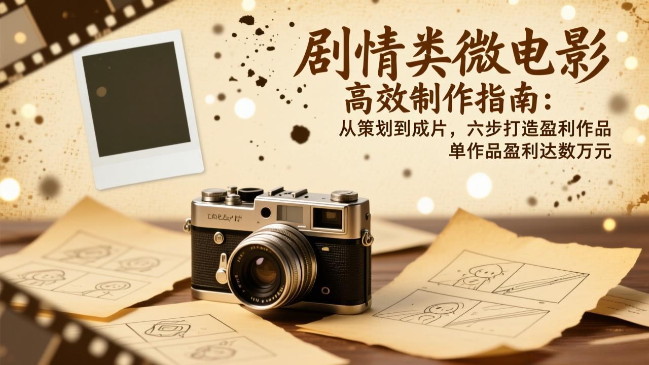剧情类微电影高效制作指南：从策划到成片，六步打造盈利作品，单作品盈利达数万元-星火轻创