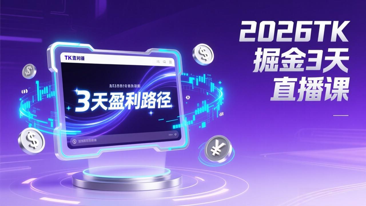 2026TK掘金直播课，起号涨粉+直播带货+商单变现+3天打通盈利路径，月入过万美金-星火轻创