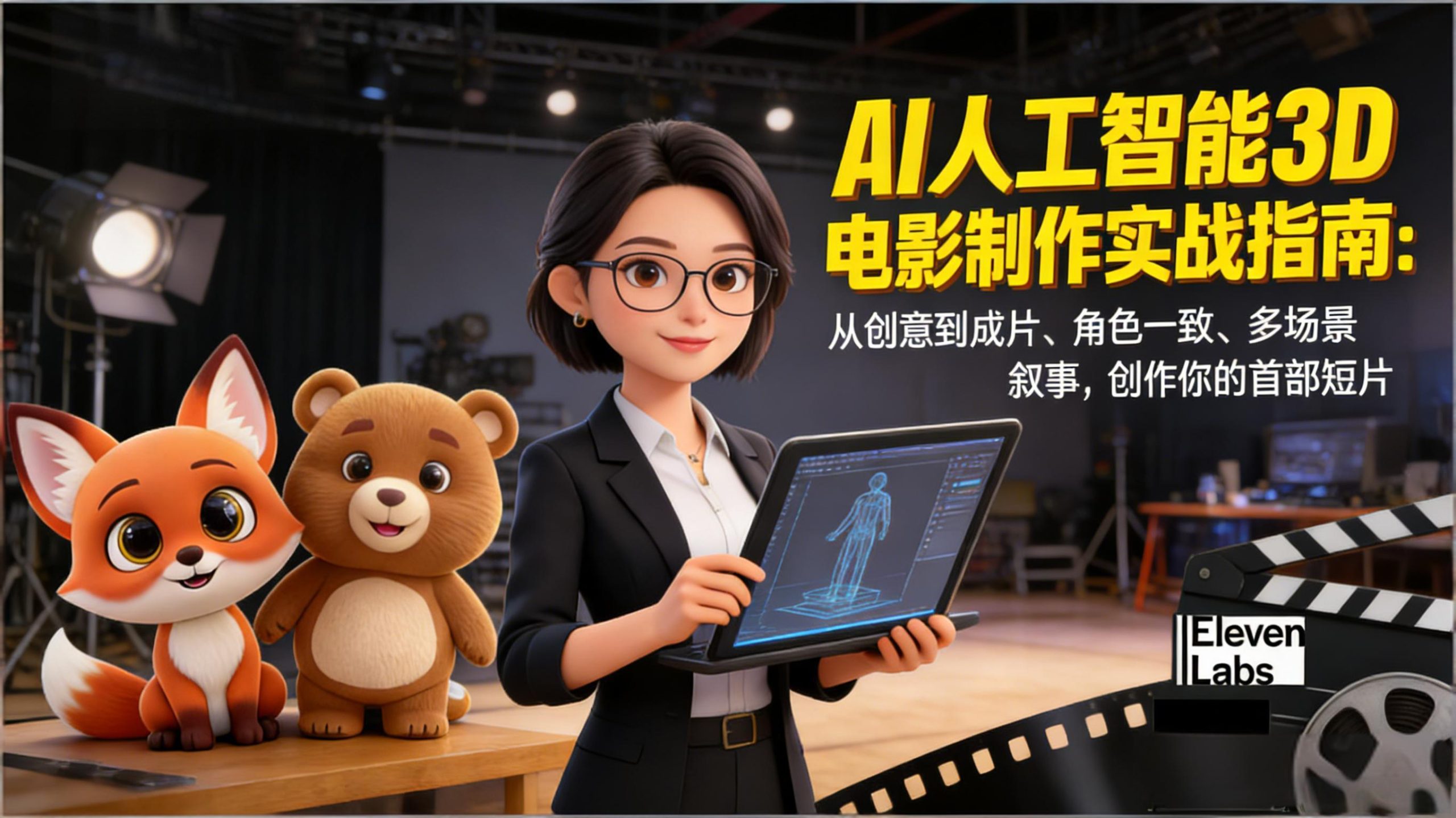 AI人工智能3D电影制作实战指南:从创意到成片、角色一致、多场景叙事,创作你的首部短片-星火轻创