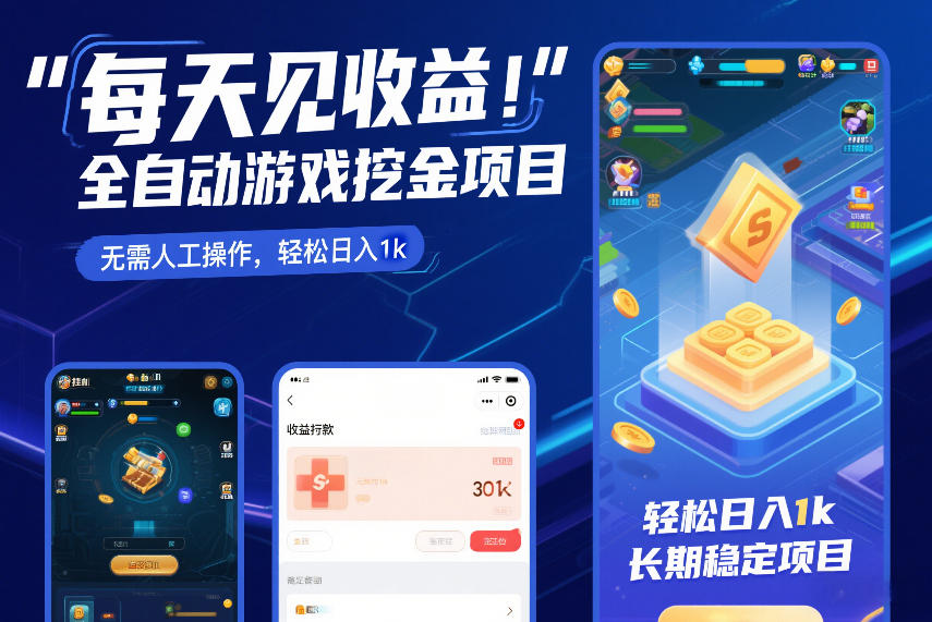 每天见收益，全自动游戏挖金项目，无需人工操作，轻松日入1k，长期稳定项目【揭秘】-星火轻创