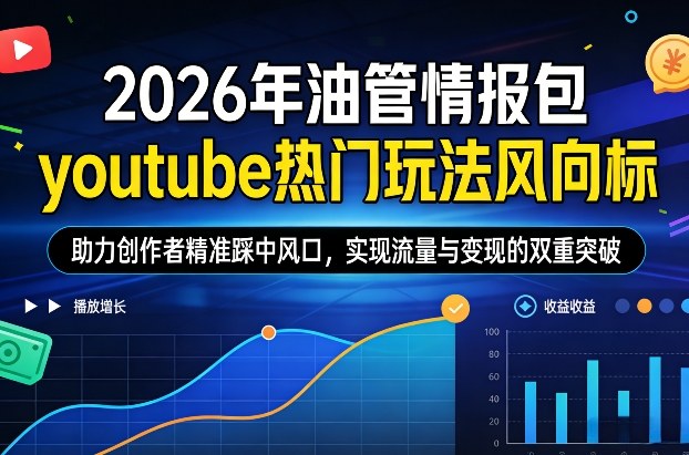 2026年油管情报包，youtube热门玩法风向标，助力创作者精准踩中风口，实现流量与变现的双重突破-星火轻创
