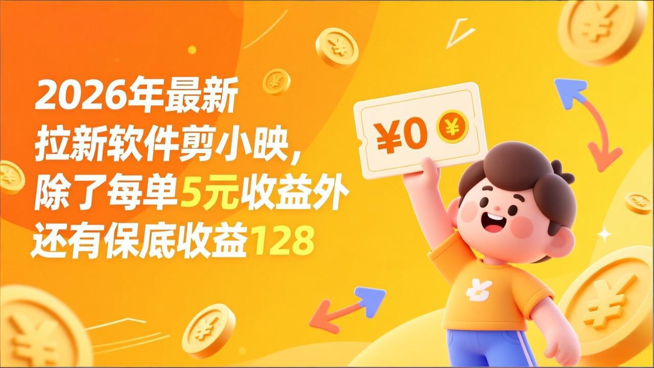最新拉新软件剪小映，除了每单5元收益外还有保底收益128-星火轻创