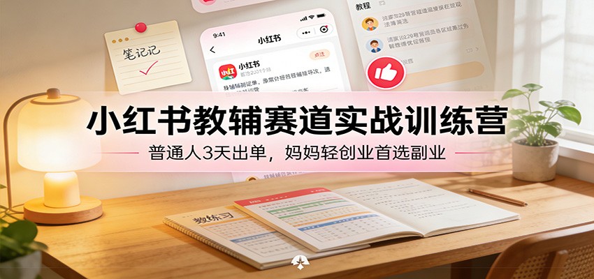小红书教辅赛道实战训练营：普通人3天出单，妈妈轻创业首选副业-星火轻创