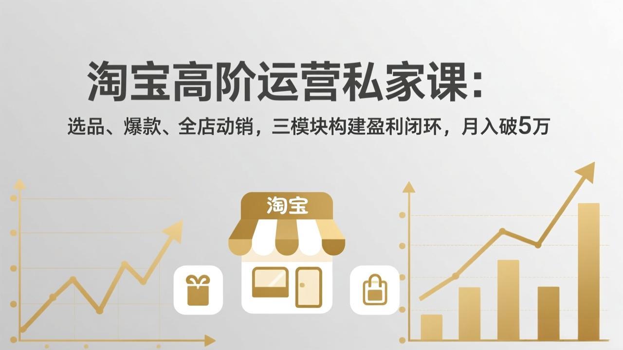 淘宝高阶运营私家课：选品、爆款、全店动销，三模块构建盈利闭环，月入破5万(更新26年2月-星火轻创