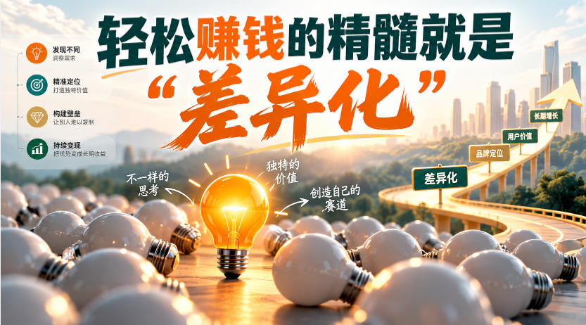 某公众号付费文章：轻松賺钱的精髓就是“差异化”-星火轻创