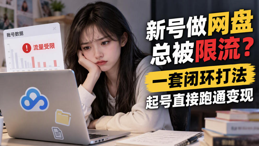 新号做网盘总被限流？一套闭环打法，起号直接跑通变现-星火轻创