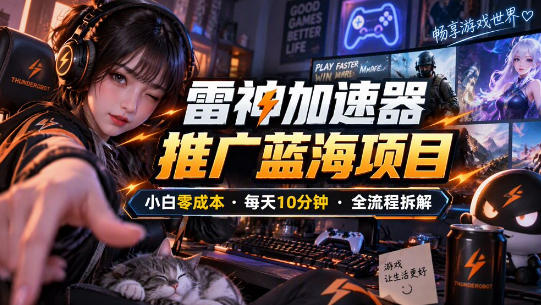 雷神加速器推广5.0实操教程：口令图文玩法全流程拆解(零成本·每天10分钟)-星火轻创