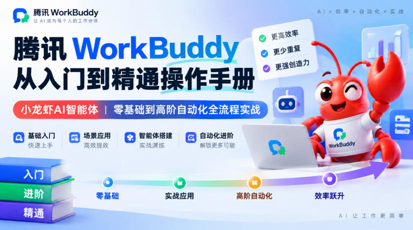 腾讯WorkBuddy从入门到精通操作手册｜小龙虾AI智能体，零基础到高阶自动化全流程实战【文档】-星火轻创