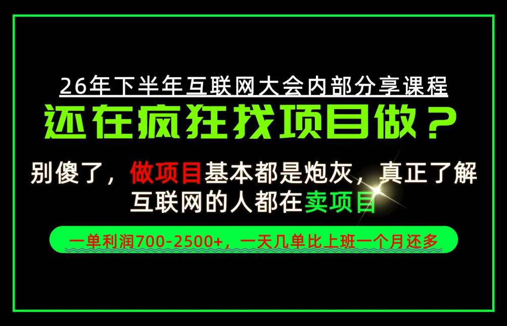 请不要再疯狂的找项目了！卖项目一单700-2.5k+不香吗？当天上手，当天变现！【揭秘】-星火轻创
