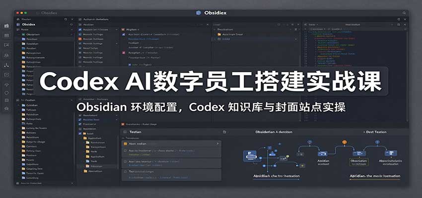 Codex AI数字员工搭建实战课:Obsidian 环境配置,Codex 知识库与封面站点实操-星火轻创