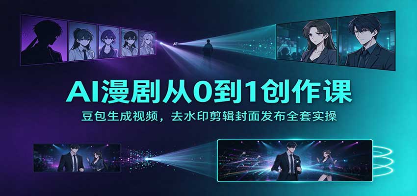 AI漫剧从0到1创作课：豆包生成视频，去水印剪辑封面发布全套实操-星火轻创