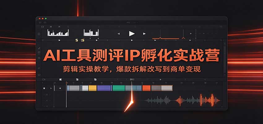 AI工具测评IP孵化实战营:剪辑实操教学,爆款拆解改写到商单变现-星火轻创