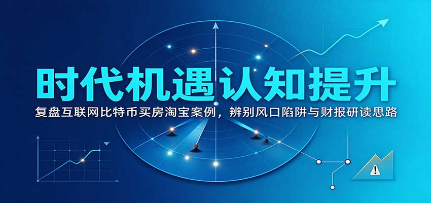 时代机遇认知提升:复盘互联网比特币买房淘宝案例,辨别风口陷阱与财报研读思路-星火轻创