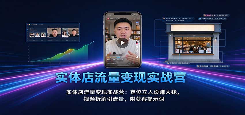实体店流量变现实战营:定位立人设赚大钱,视频拆解引流量,附获客提示词-星火轻创
