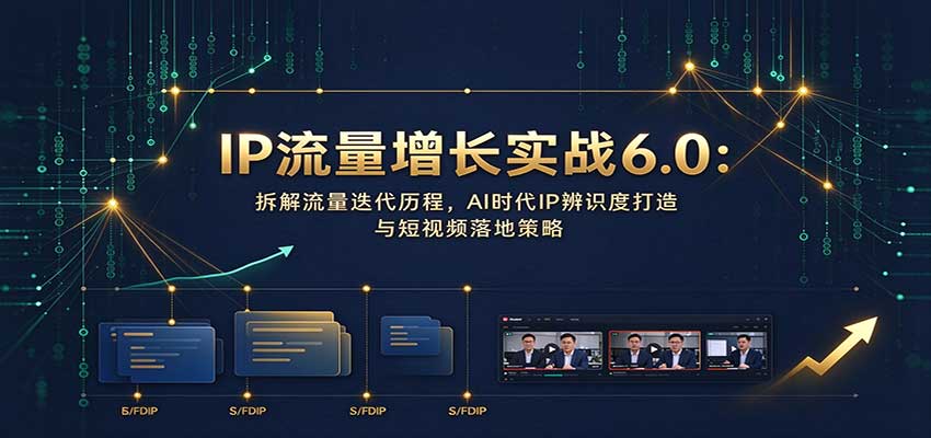 IP流量增长实战6.0：拆解流量迭代历程，AI时代IP辨识度打造与短视频落地策略-星火轻创