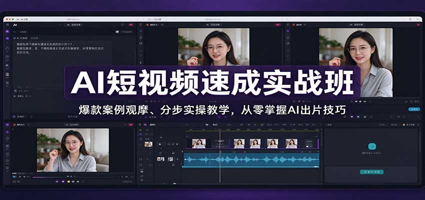 AI短视频速成实战班:爆款案例观摩、分步实操教学,从零掌握AI出片技巧-星火轻创