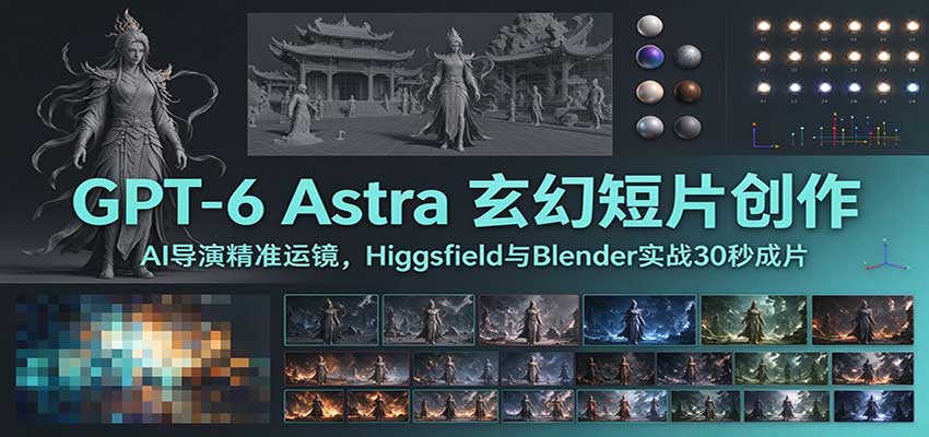 GPT-6 Astra 玄幻短片创作：AI导演精准运镜，Higgsfield与Blender实战30秒成片-星火轻创