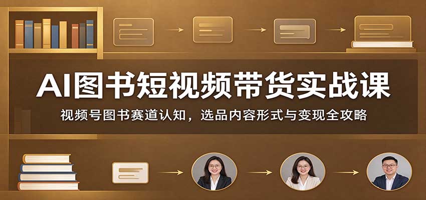 AI图书短视频带货实战课:视频号图书赛道认知,选品内容形式与变现全攻略-星火轻创
