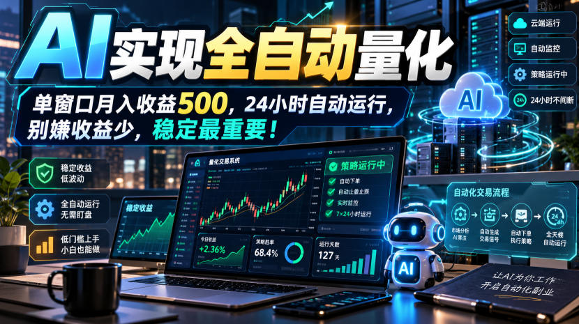 AI全自动量化项目，长期稳定可落地，0门槛躺赚稳定项目！-星火轻创