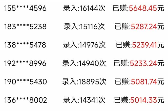 信息录入，几秒一单，只需一部手机，小白轻松上手，日入500＋-星火轻创