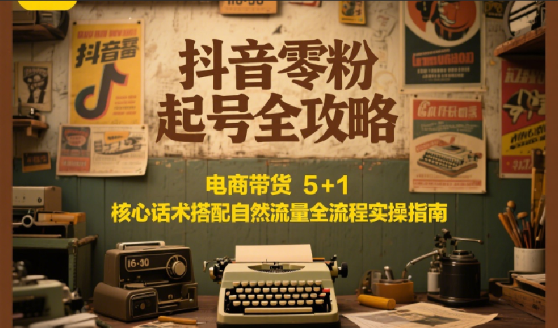 抖音零粉起号全攻略:电商带货 5+1 核心话术搭配自然流量全流程实操指南-星火轻创