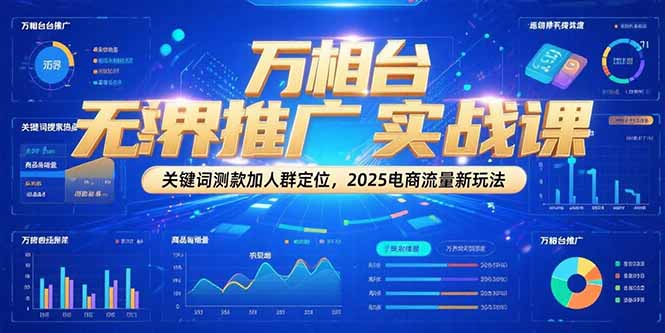 万相台无界推广实战课，关键词测款加人群定位，2025电商流量新玩法-星火轻创