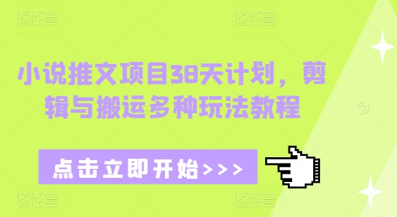 小说推文项目38天计划，剪辑与搬运多种玩法教程-星火轻创