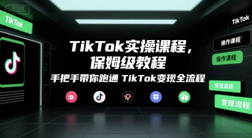TikTok实操课程，保姆级教程，手把手带你跑通TikTok变现全流程-星火轻创