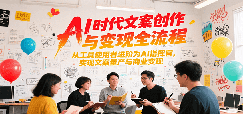AI时代文案创作与变现全流程，从工具使用者进阶为AI指挥官，实现文案量产与商业变现-星火轻创