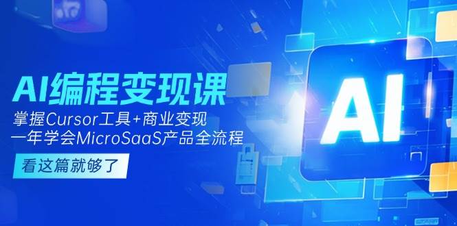 AI编程变现课：掌握Cursor工具+商业变现，一年学会MicroSaaS产品全流程-星火轻创