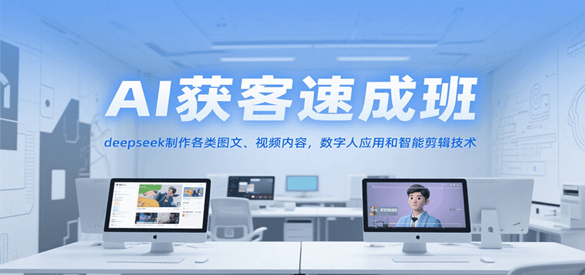AI获客速成班,deepseek制作各类图文、视频内容,数字人应用和智能剪辑技术-星火轻创
