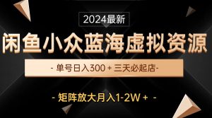 （10336期）最新闲鱼小众蓝海虚拟资源，单号日入300＋，三天必起店，矩阵放大月入1-2W-星火轻创