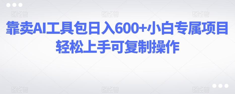 靠卖AI工具包日入600+小白专属项目轻松上手可复制操作-星火轻创