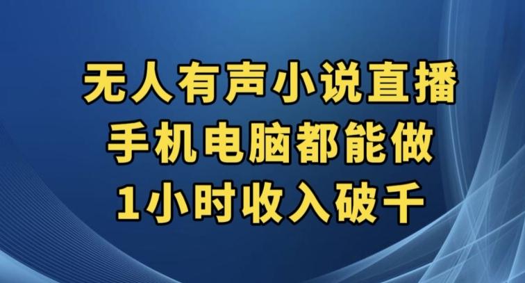 抖音无人有声小说直播，手机电脑都能做，1小时收入破千【揭秘】-星火轻创