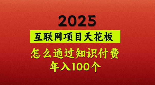2025项目天花板，普通怎么通过知识付费翻身，年入百个【揭秘】-星火轻创