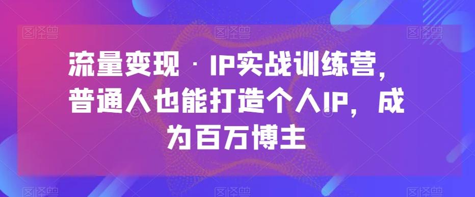 流量变现·IP实战训练营，普通人也能打造个人IP，成为百万博主-星火轻创