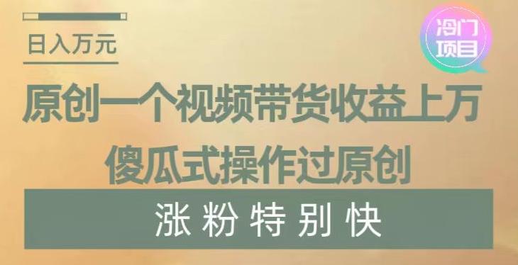 原创一个视频带货收益上万，傻瓜式操作过原创，几分钟做一个视频涨粉特别快【揭秘】-星火轻创