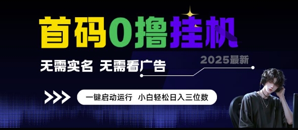 首码0撸挂G项目，无需实名无需看广告 一键启动运行，小白轻松日入三位数【揭秘】-星火轻创
