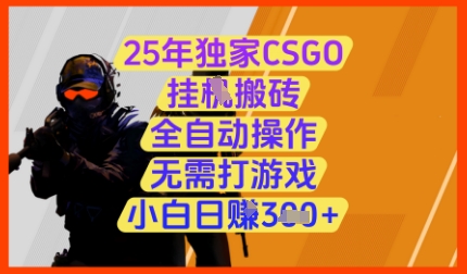 25年独家CSGO挂G搬砖，全自动操作，无需打游戏，小白日入3张+【揭秘】-星火轻创