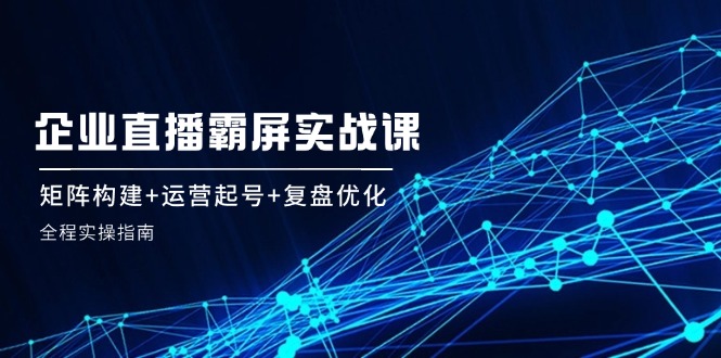 企 业 直 播 霸 屏实战课：矩阵构建+运营起号+复盘优化，全程实操指南-星火轻创