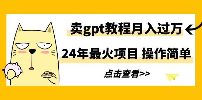 24年最火项目，卖gpt教程月入过万，操作简单-星火轻创